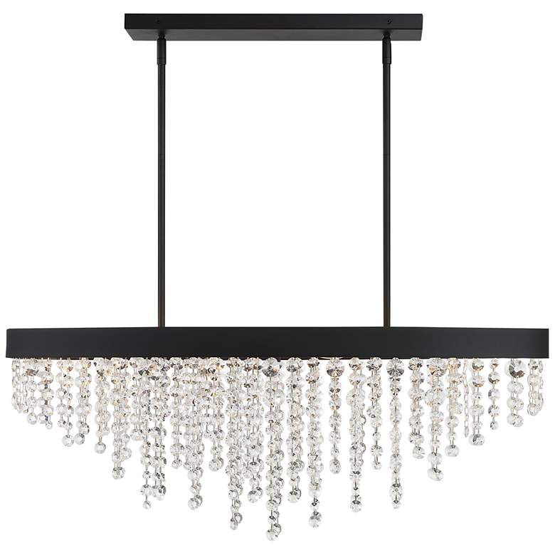 Image 1 Crystorama Winham 36"W Black Forged 8-Light Oval Chandelier