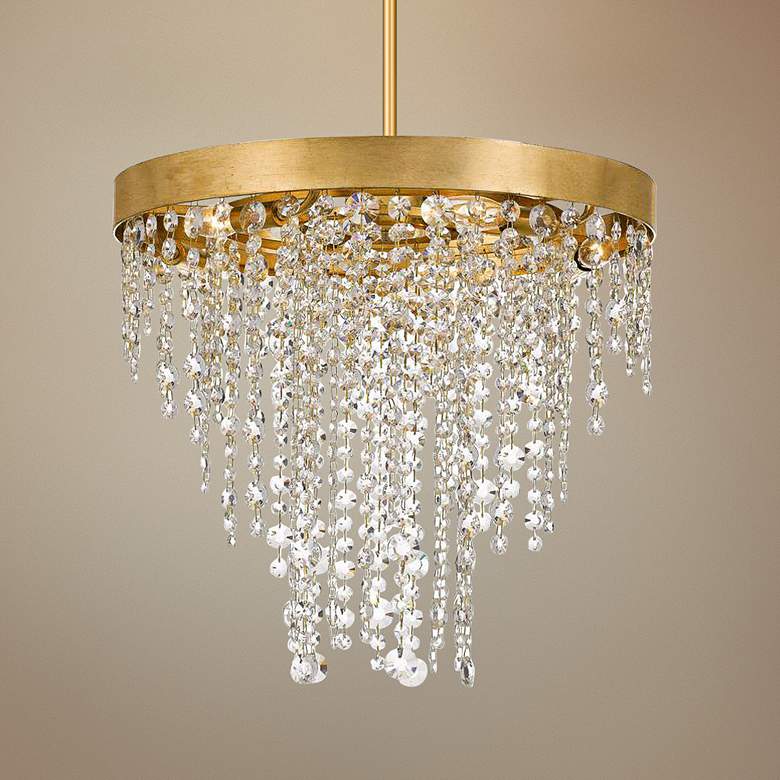 Crystorama Winham 20&quot;W Antique Gold and Crystal Chandelier