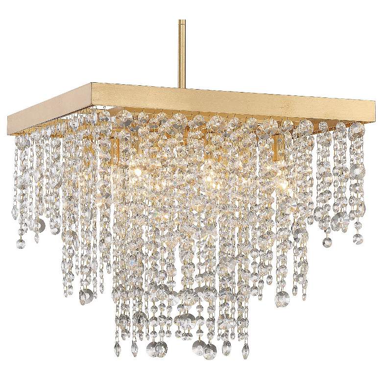 Image 2 Crystorama Winham 22 inchW Antique Gold Crystal Pendant Light