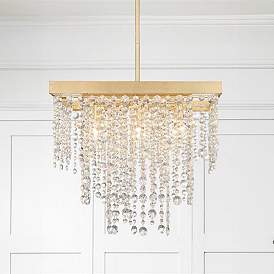 Image1 of Crystorama Winham 22"W Antique Gold Crystal Pendant Light