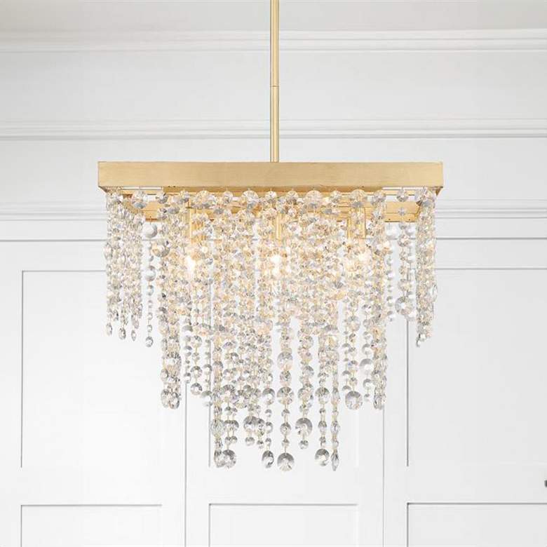Image 1 Crystorama Winham 22"W Antique Gold Crystal Pendant Light