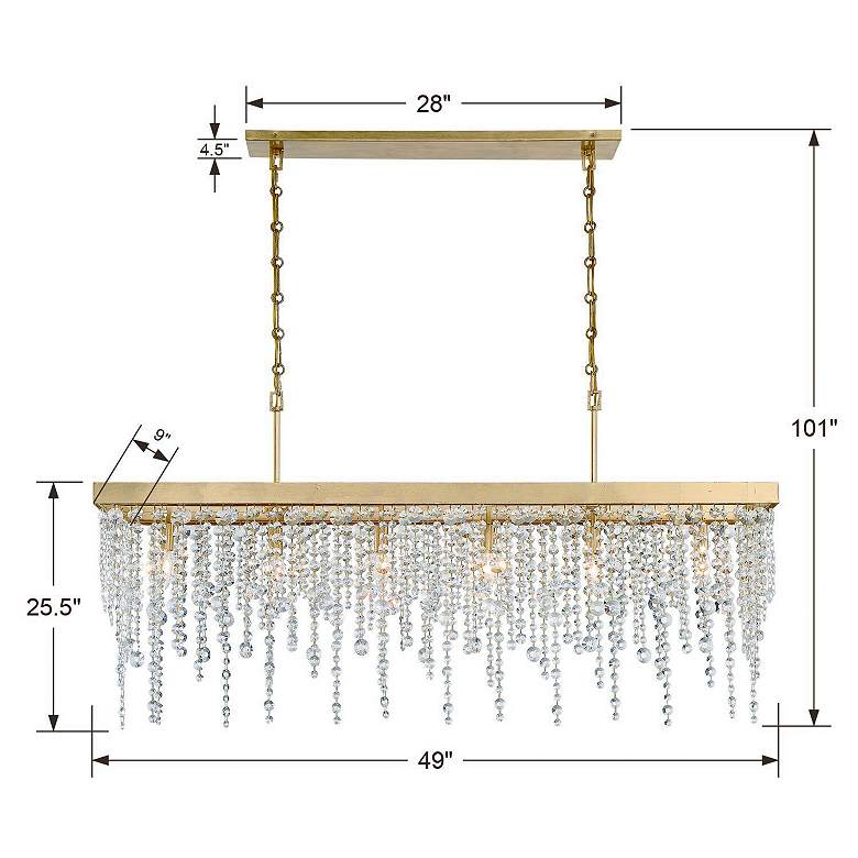 Image 5 Crystorama Winham 49" Wide Gold 6-Light Island Pendant Light more views