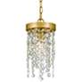 5_Crystorama Winham 7" Wide Antique Gold and Crystal Mini Pendant more views