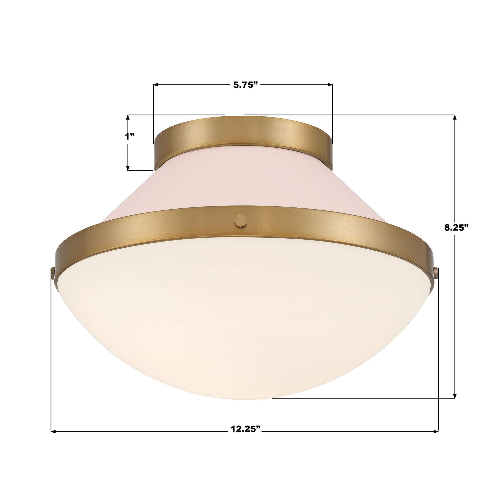 Crystorama Xander 12.25'' Vibrant Gold + Blush Flush Mount