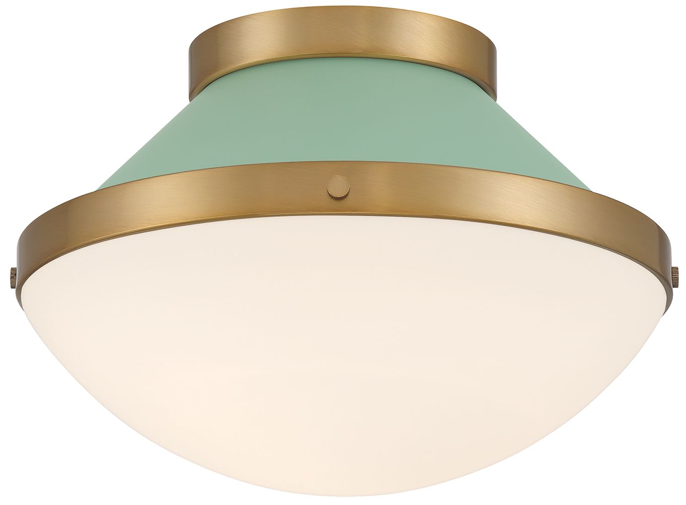 Image 2 Crystorama Xander 12.25'' Vibrant Gold + Green Flush Mount