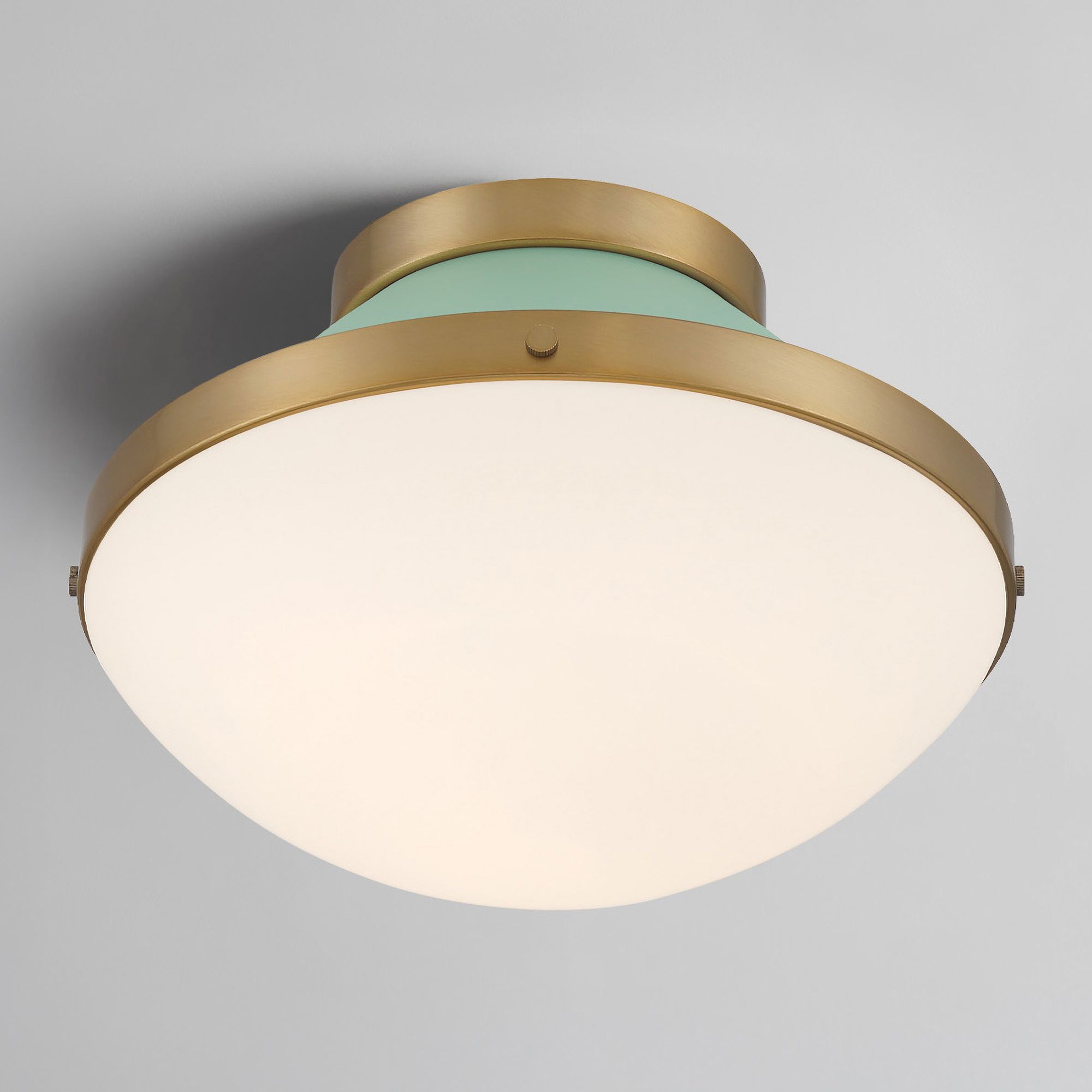 Crystorama Xander 12.25'' Vibrant Gold + Green Flush Mount