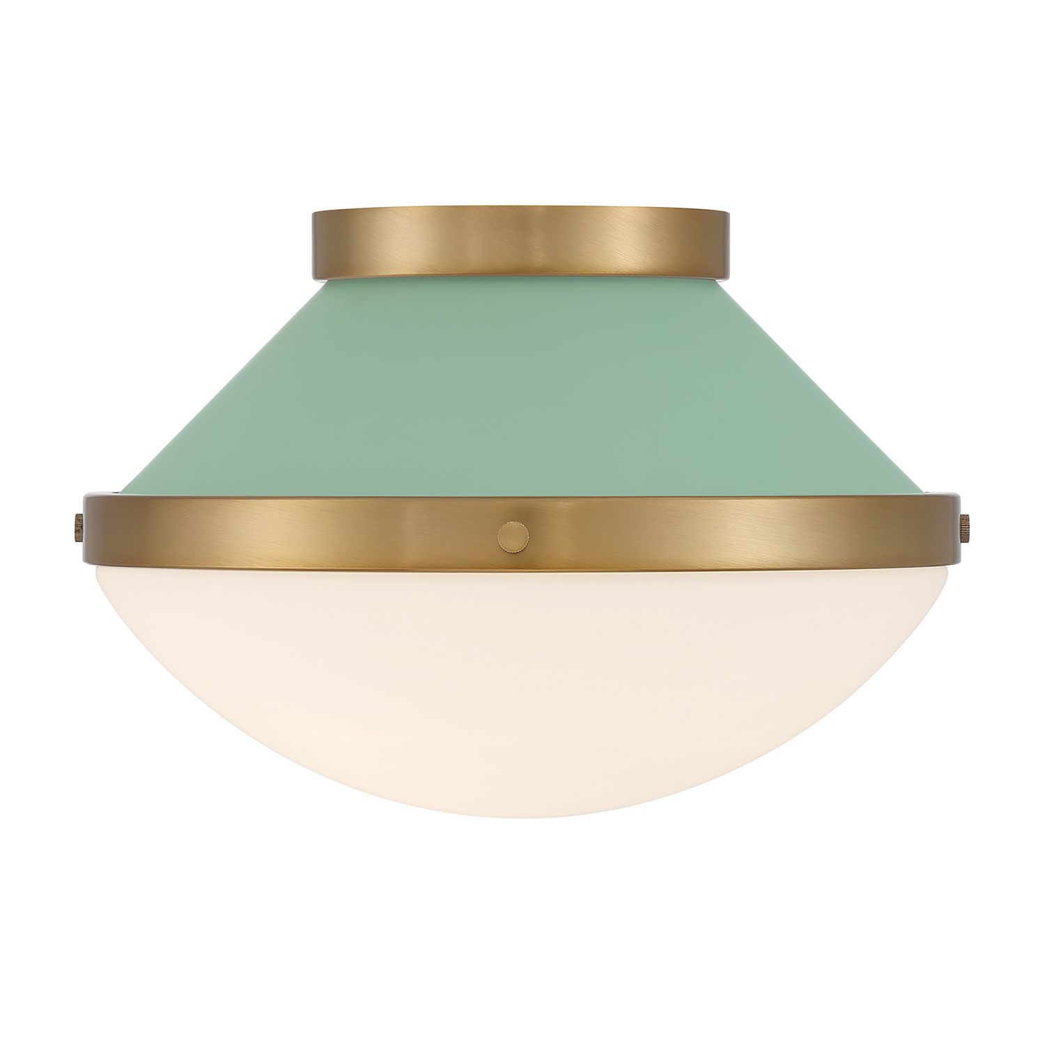 Image 4 Crystorama Xander 12.25'' Vibrant Gold + Green Flush Mount more views