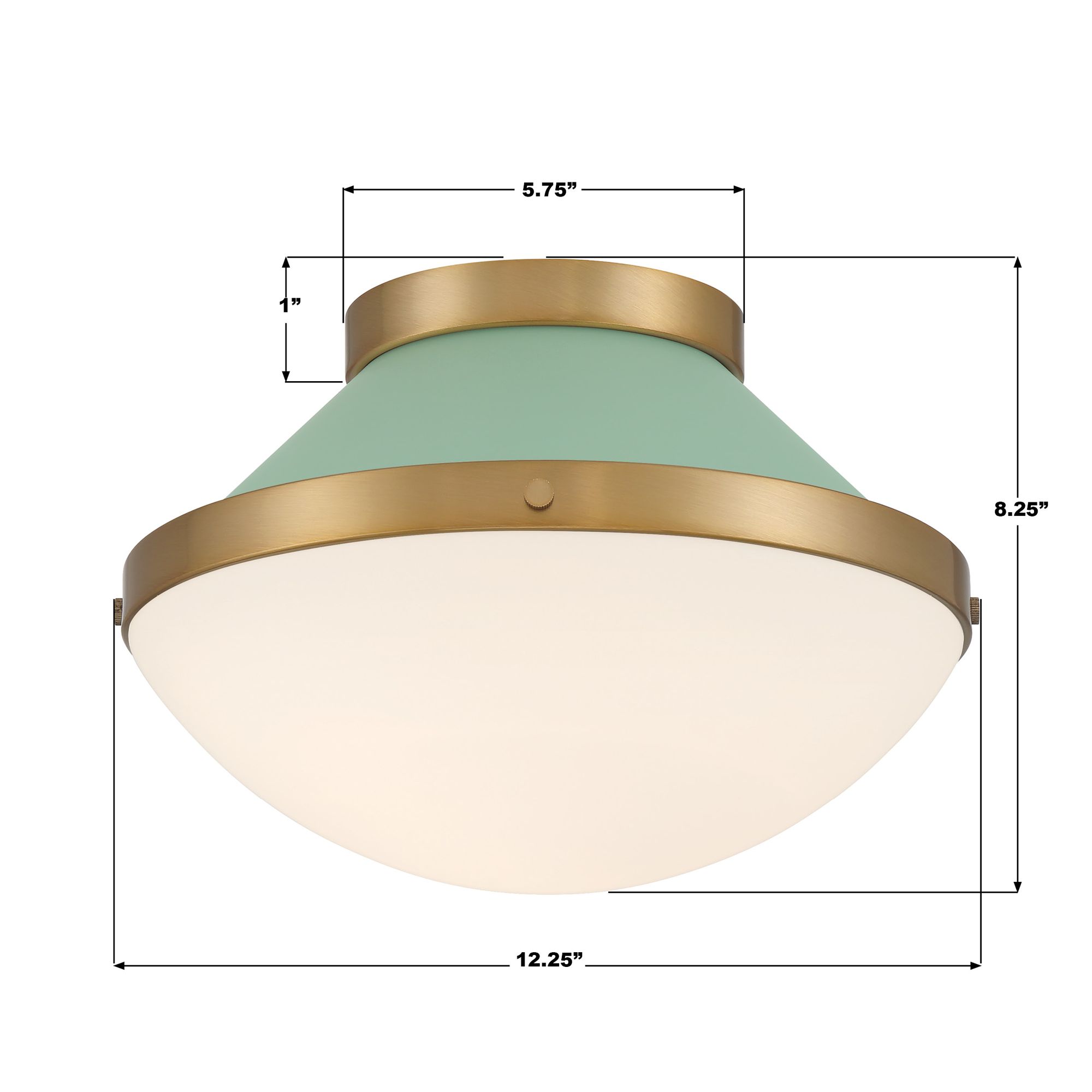 Crystorama Xander 12.25'' Vibrant Gold + Green Flush Mount