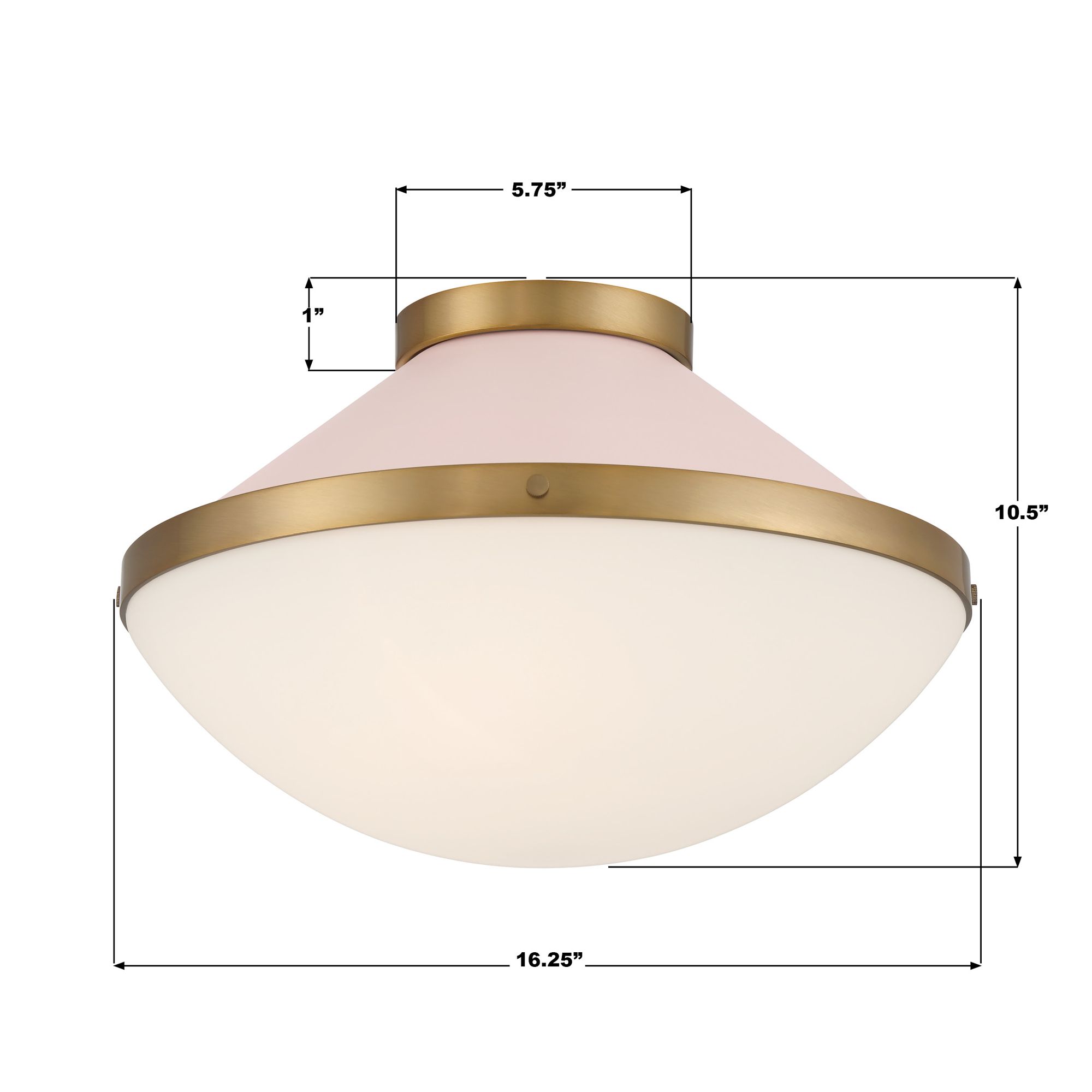 Crystorama Xander 16.25'' Vibrant Gold + Blush Flush Mount