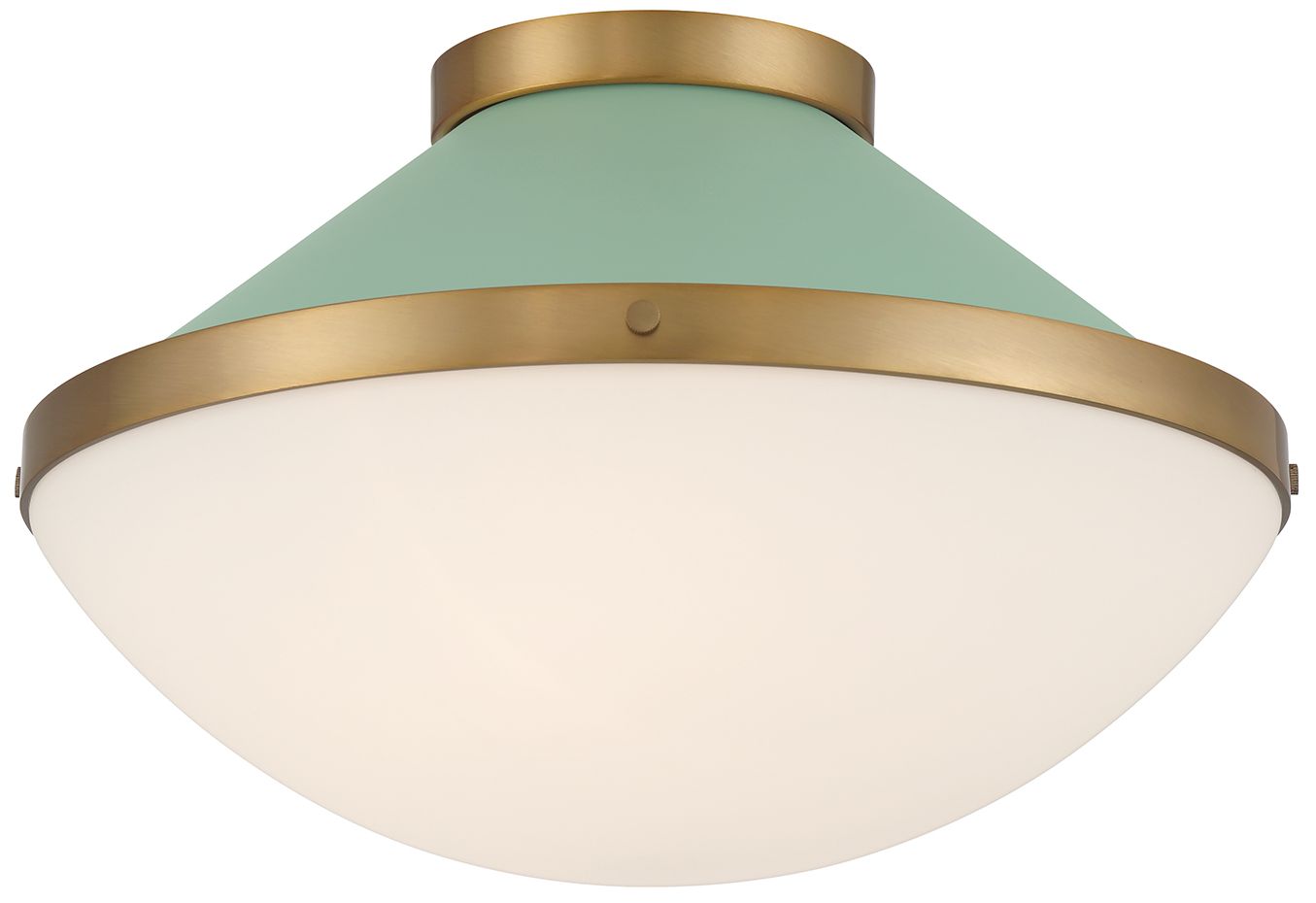 Crystorama Xander 16.25'' Vibrant Gold + Green Flush Mount