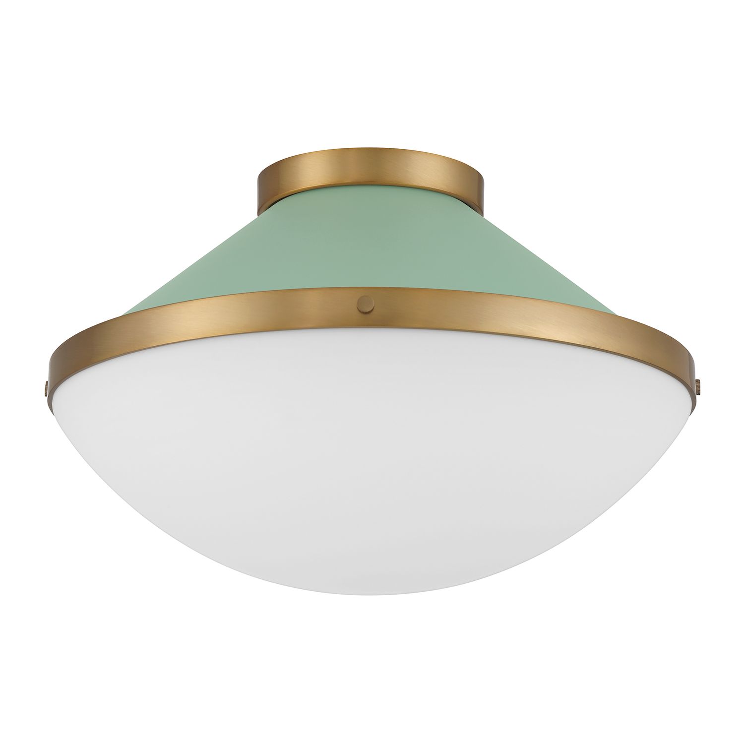 Image 3 Crystorama Xander 16.25'' Vibrant Gold + Green Flush Mount more views