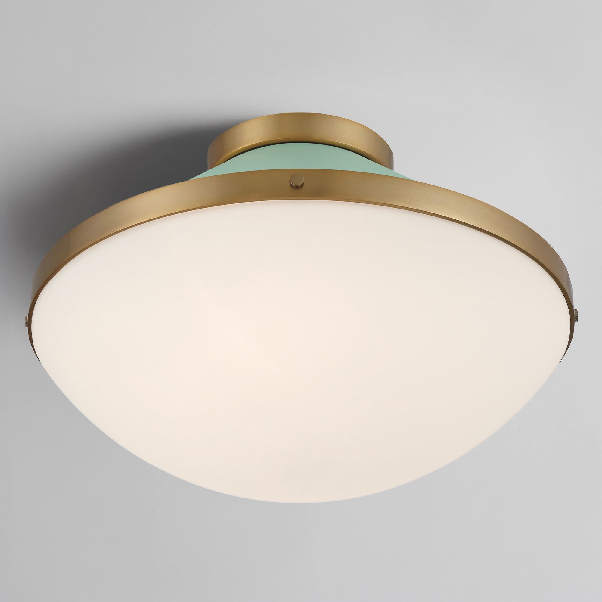 Image 7 Crystorama Xander 16.25'' Vibrant Gold + Green Flush Mount more views