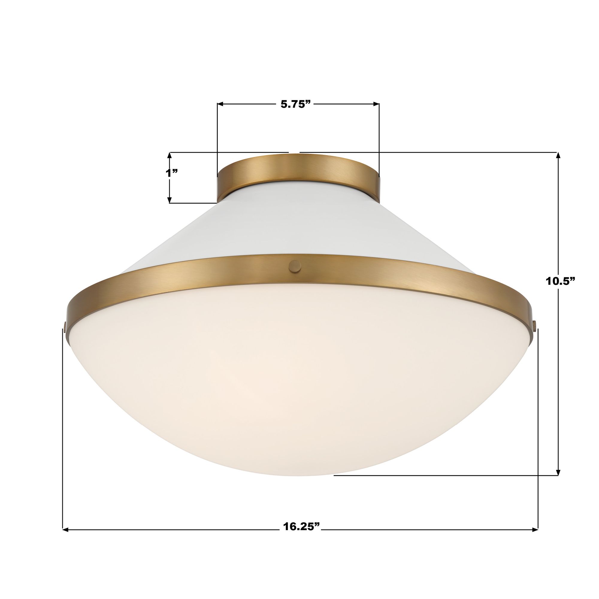 Crystorama Xander 16.25'' Vibrant Gold + White Flush Mount