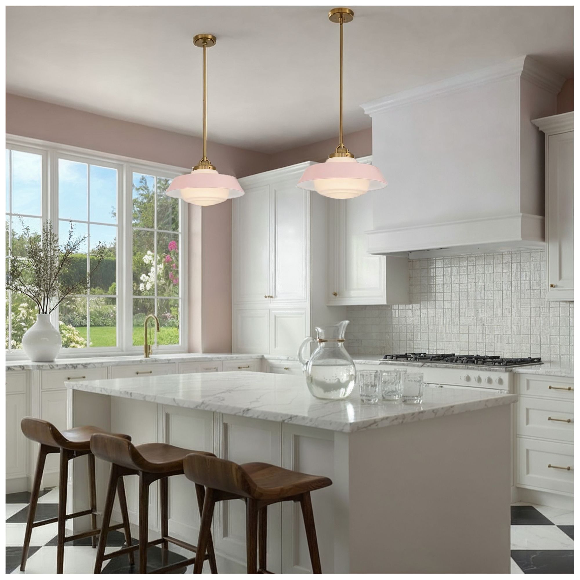 Crystorama Xander 16'' Vibrant Gold + Blush Pendant