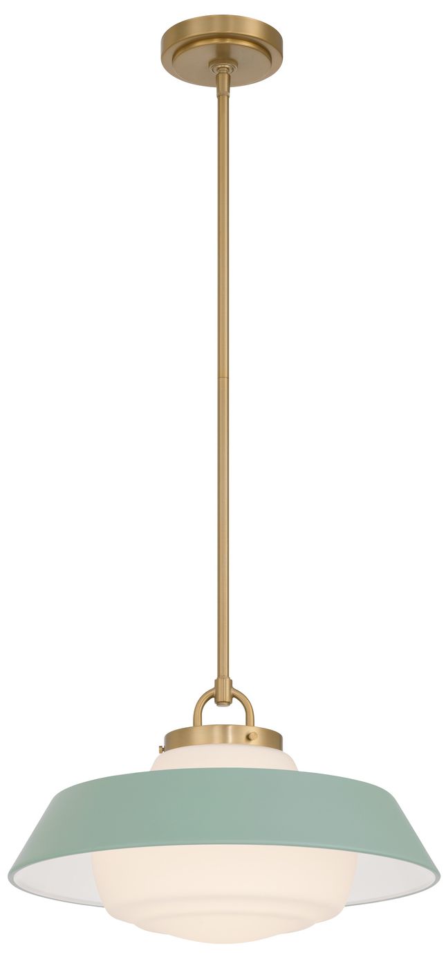 Crystorama Xander 16'' Vibrant Gold + Green Pendant