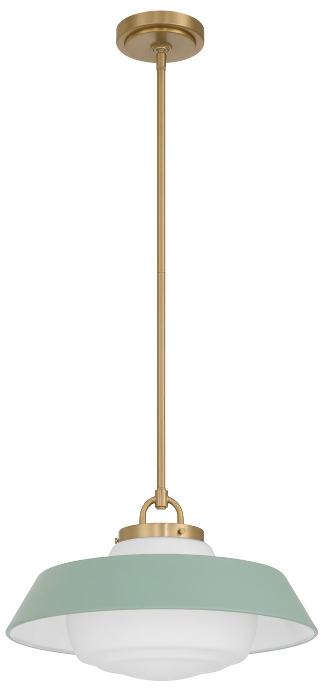 Image 2 Crystorama Xander 16'' Vibrant Gold + Green Pendant more views