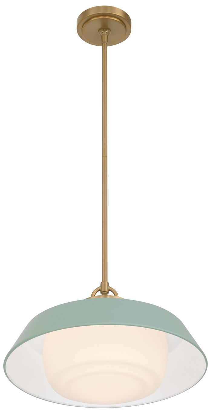 Image 4 Crystorama Xander 16'' Vibrant Gold + Green Pendant more views