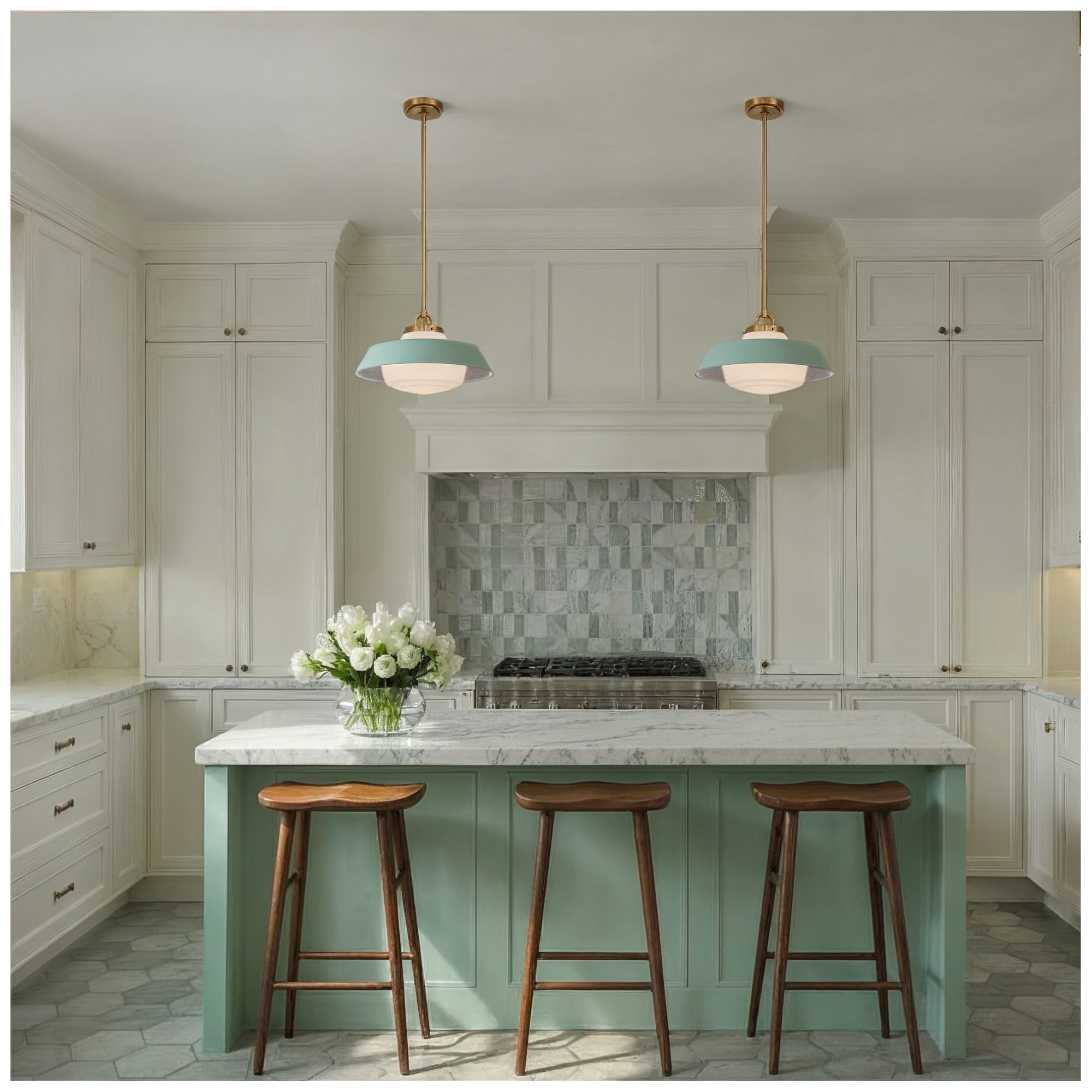 Image 7 Crystorama Xander 16'' Vibrant Gold + Green Pendant more views