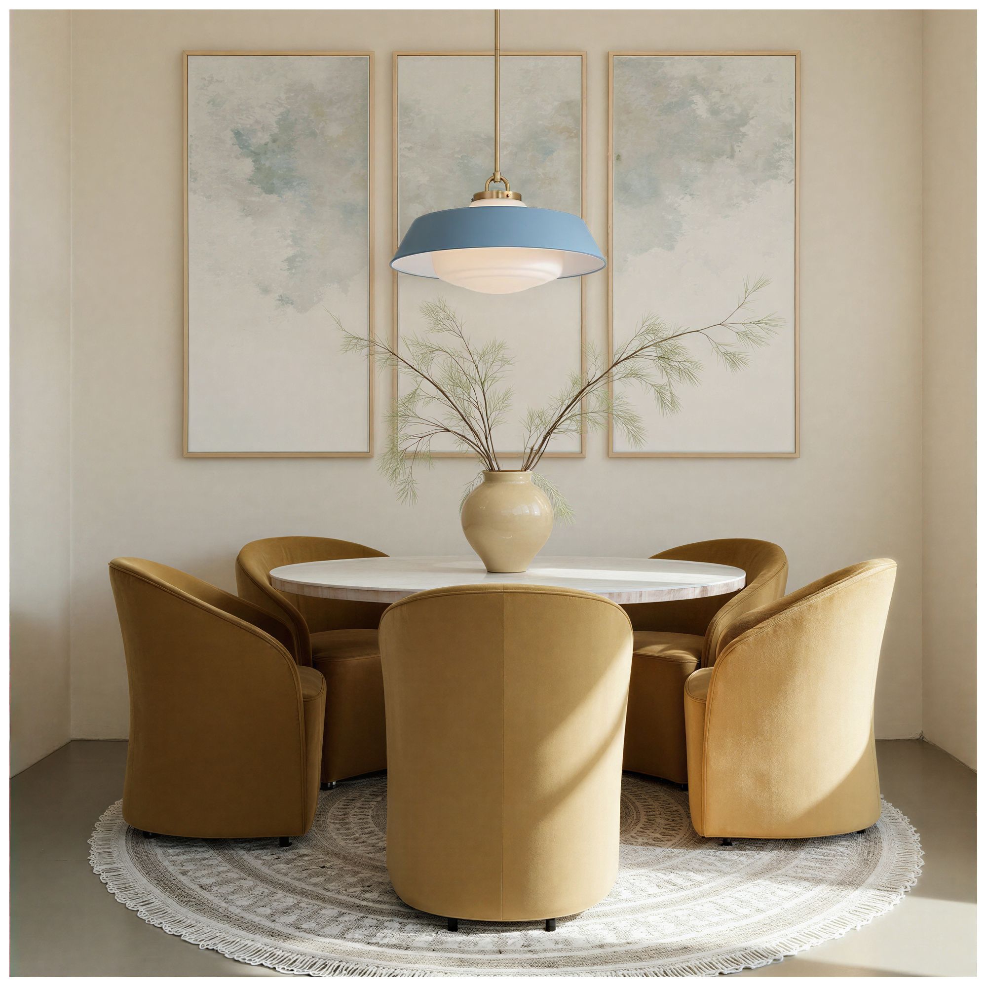 Crystorama Xander 20'' Vibrant Gold + Blue Pendant