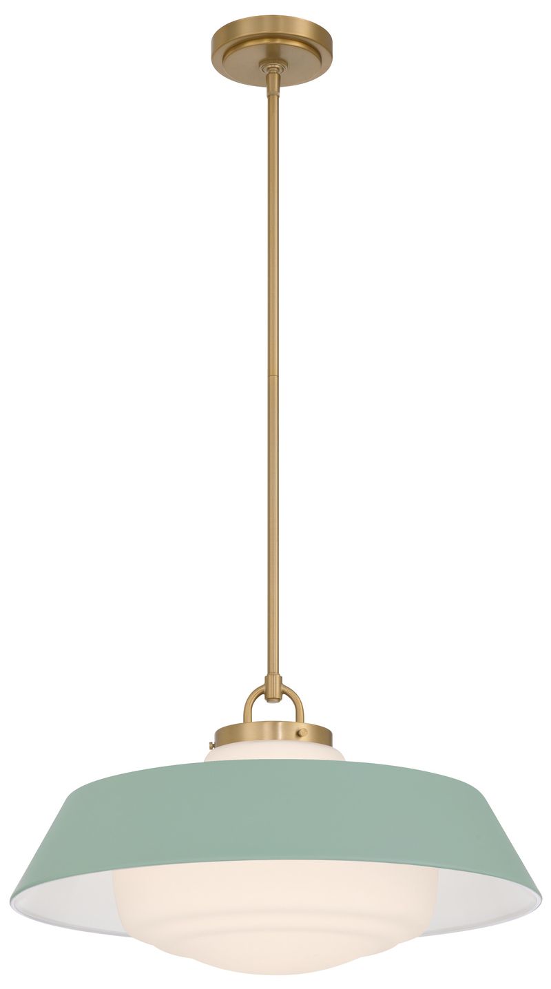 Crystorama Xander 20'' Vibrant Gold + Green Pendant