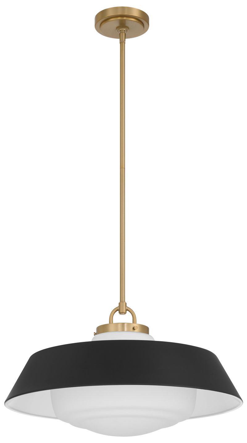 Image 2 Crystorama Xander 20'' Vibrant Gold + Matte Black Pendant more views