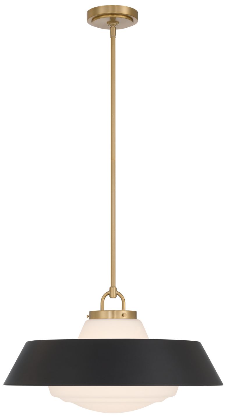 Image 3 Crystorama Xander 20'' Vibrant Gold + Matte Black Pendant more views