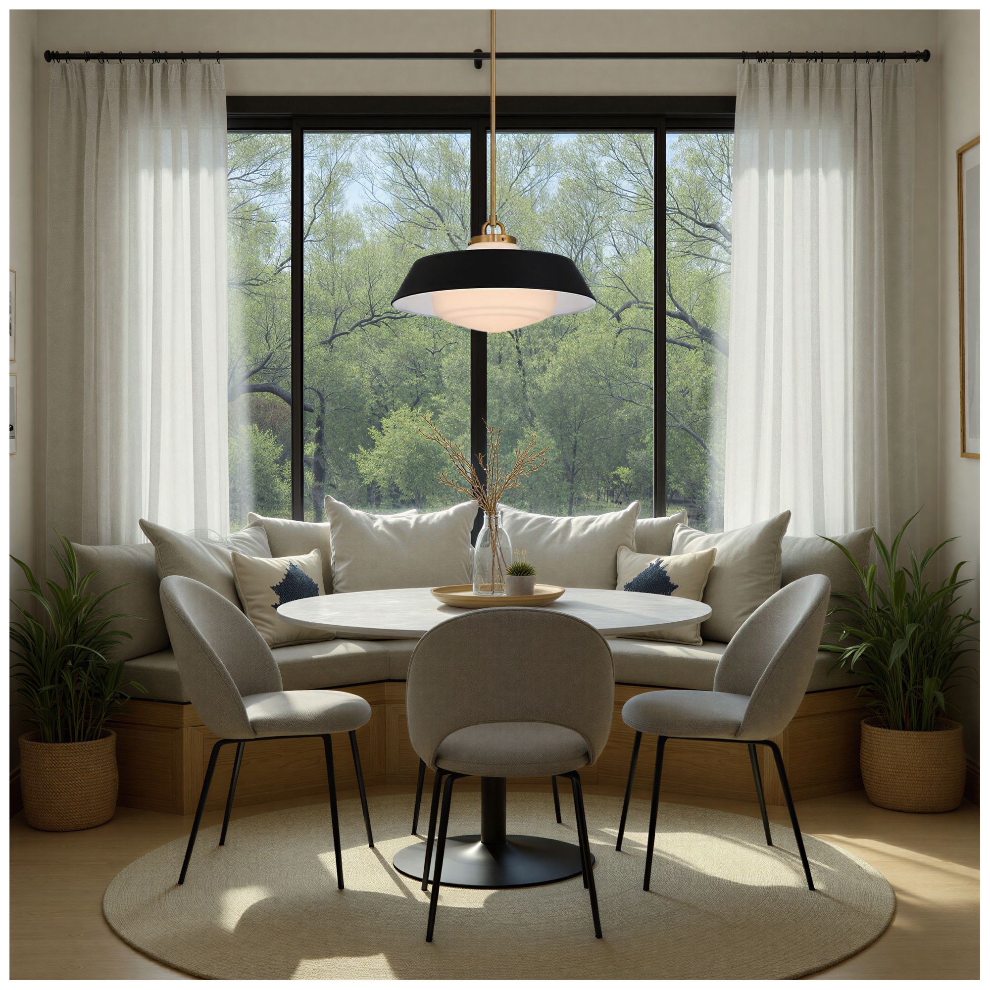 Image 6 Crystorama Xander 20'' Vibrant Gold + Matte Black Pendant more views