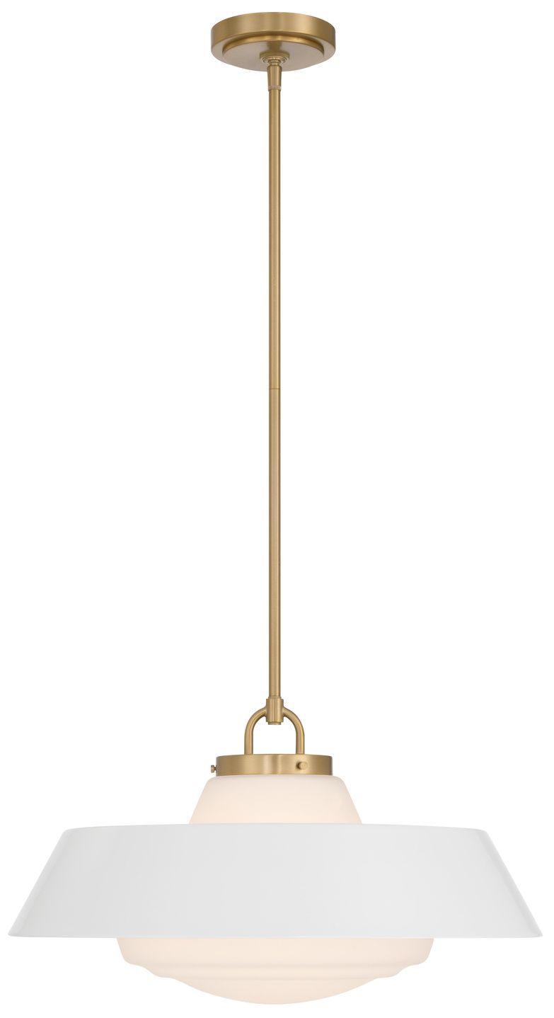 Image 3 Crystorama Xander 20'' Vibrant Gold + White Pendant more views