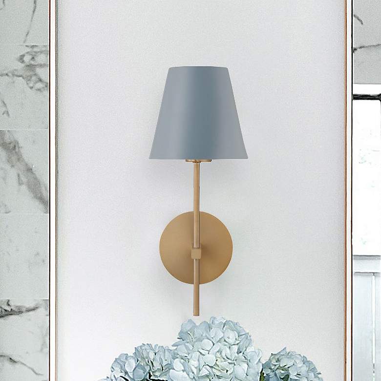 Image 6 Crystorama Xavier 1 Light Vibrant Gold + Blue Sconce more views