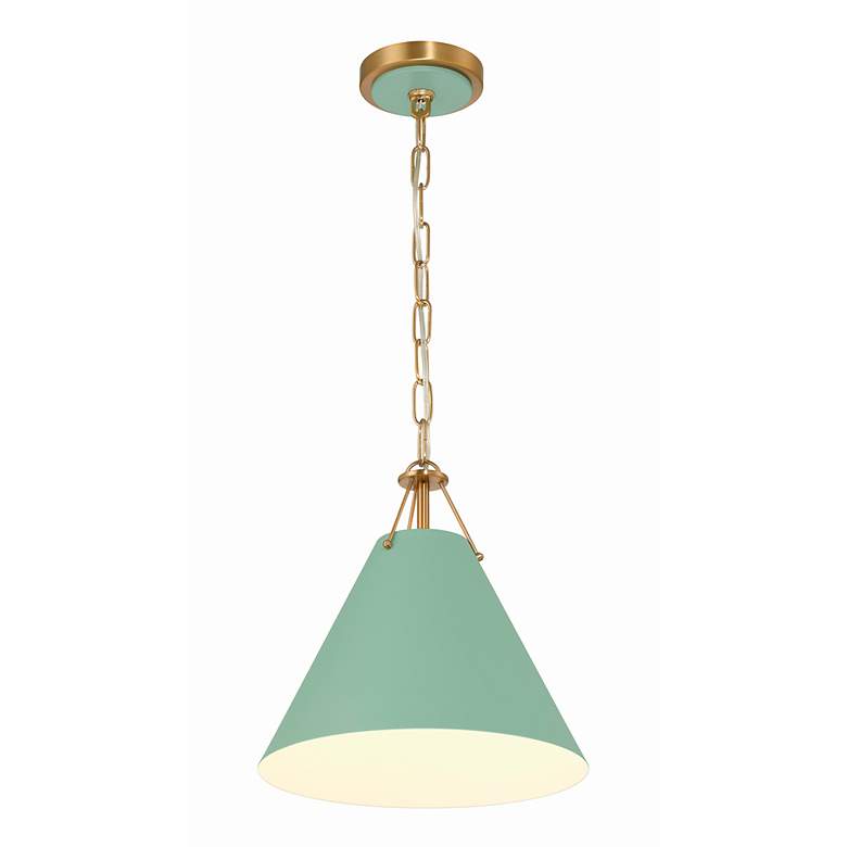 Image 2 Crystorama Xavier 1 Light Vibrant Gold + Green Mini Pendant more views