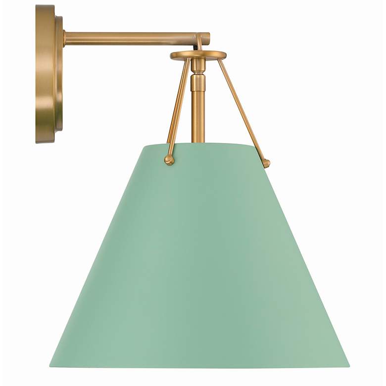 Image 1 Crystorama Xavier 1 Light Vibrant Gold + Green Task Sconce