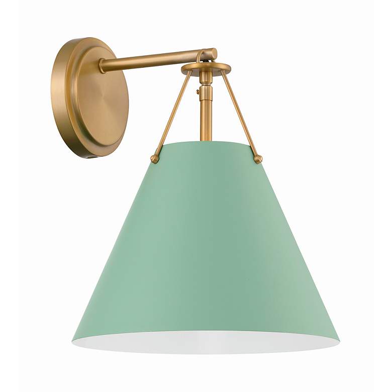 Image 4 Crystorama Xavier 1 Light Vibrant Gold + Green Task Sconce more views