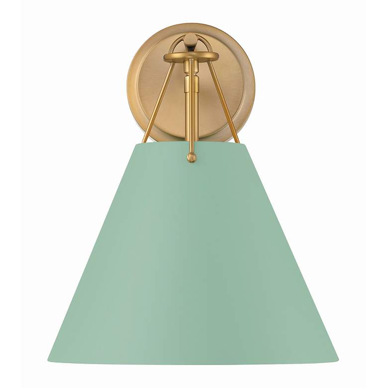 Image 5 Crystorama Xavier 1 Light Vibrant Gold + Green Task Sconce more views