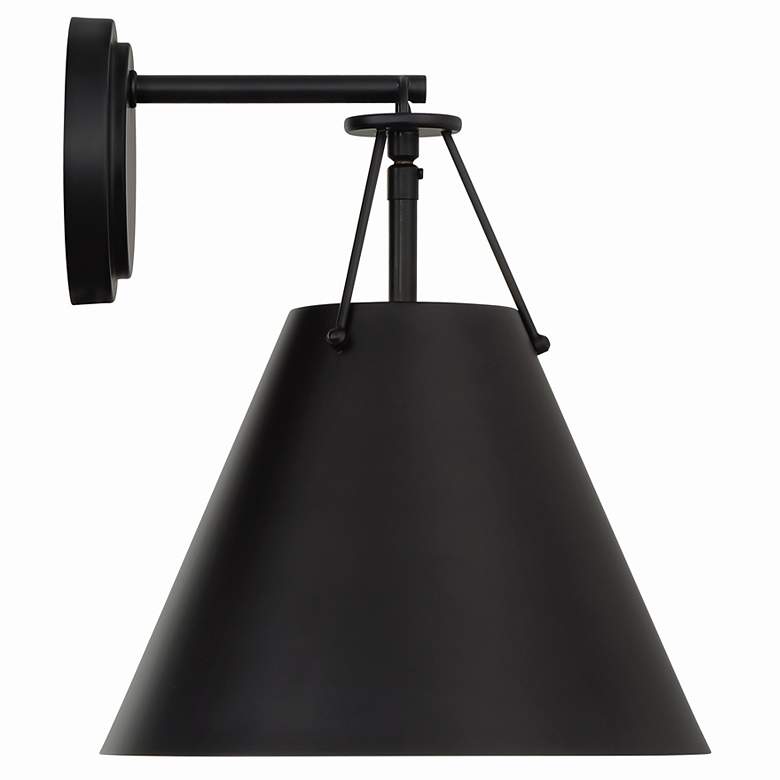 Image 1 Crystorama Xavier 12 1/2" High Matte Black Wall Sconce