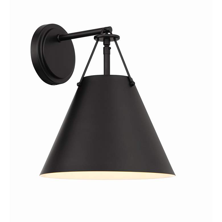 Image 2 Crystorama Xavier 12 1/2" High Matte Black Wall Sconce more views