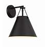 2_Crystorama Xavier 12 1/2" High Matte Black Wall Sconce more views