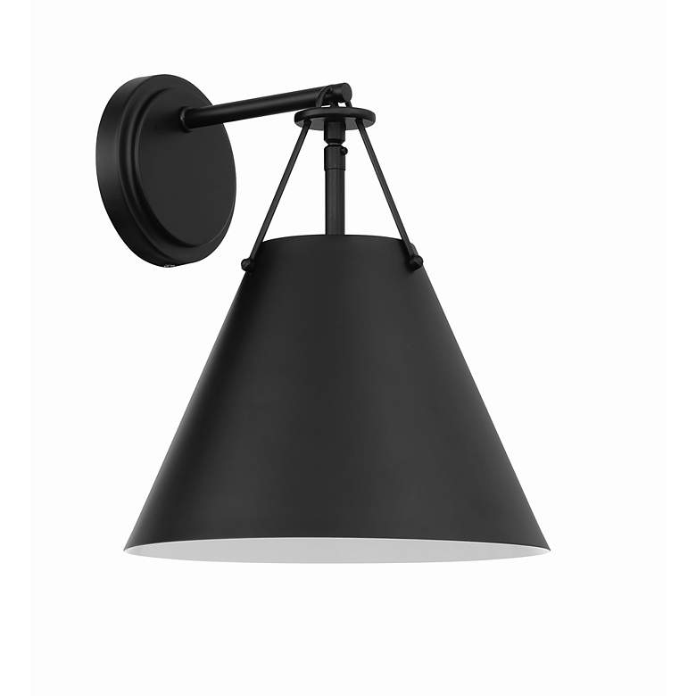 Image 3 Crystorama Xavier 12 1/2" High Matte Black Wall Sconce more views