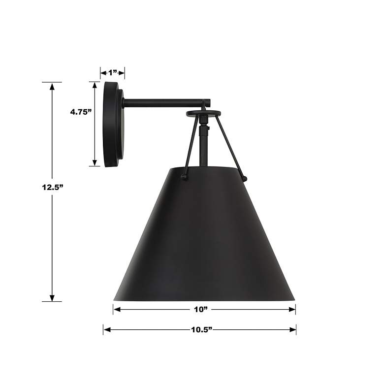 Image 5 Crystorama Xavier 12 1/2" High Matte Black Wall Sconce more views
