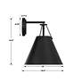 5_Crystorama Xavier 12 1/2" High Matte Black Wall Sconce more views