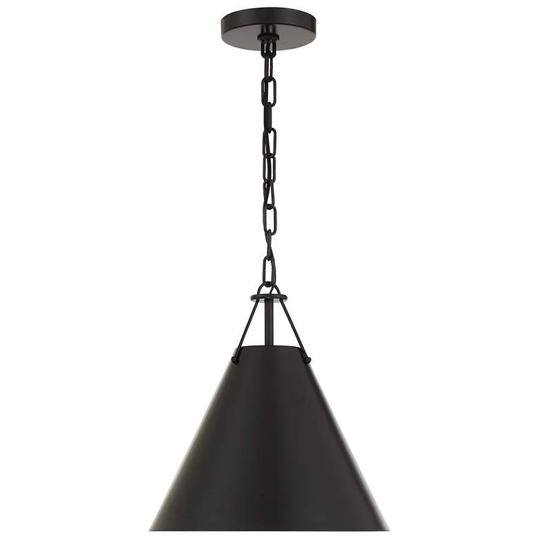 Image 2 Crystorama Xavier 12" Wide Matte Black Mini Pendant