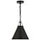 Crystorama Xavier 12" Wide Matte Black Mini Pendant