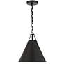 3_Crystorama Xavier 12" Wide Matte Black Mini Pendant more views