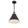 4_Crystorama Xavier 12" Wide Matte Black Mini Pendant more views