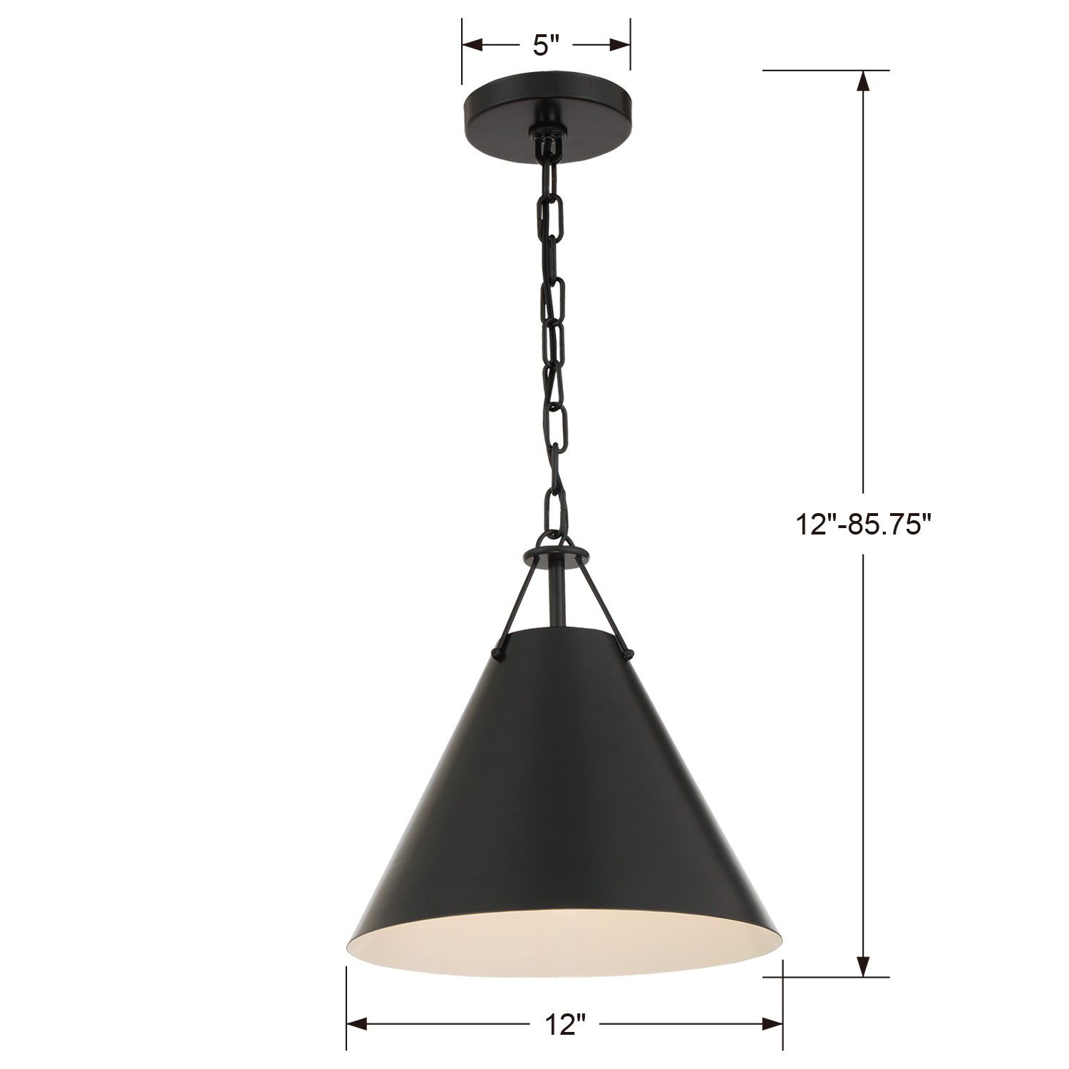 Crystorama Xavier 12" Wide Matte Black Mini Pendant