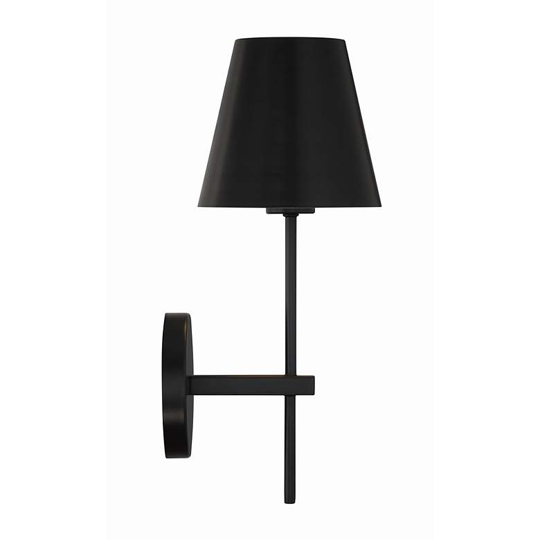 Image 3 Crystorama Xavier 15" High One Light Modern Matte Black Wall Sconce more views