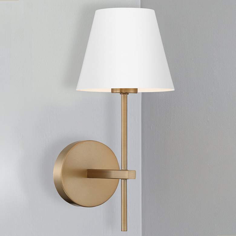 Image 1 Crystorama Xavier 15" High Vibrant Gold Wall Sconce