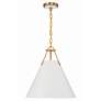 1_Crystorama Xavier 16" Wide Vibrant Gold Cone Pendant Light