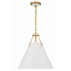 Crystorama Xavier 16" Wide Vibrant Gold Cone Pendant Light