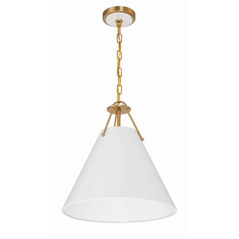 Image 2 Crystorama Xavier 16" Wide Vibrant Gold Cone Pendant Light more views