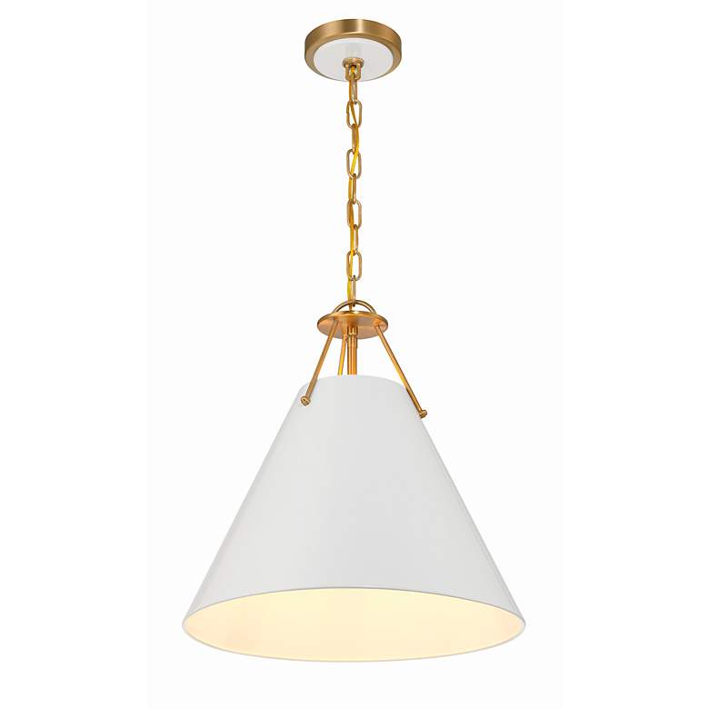 Image 3 Crystorama Xavier 16" Wide Vibrant Gold Cone Pendant Light more views